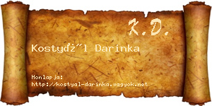 Kostyál Darinka névjegykártya